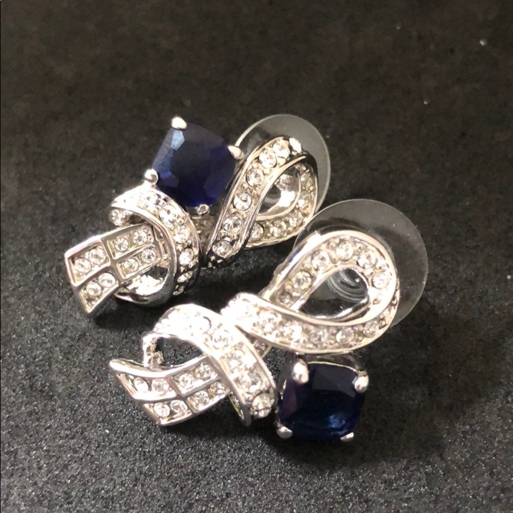 Jackie O Replica Saphire & Diamond Earrings